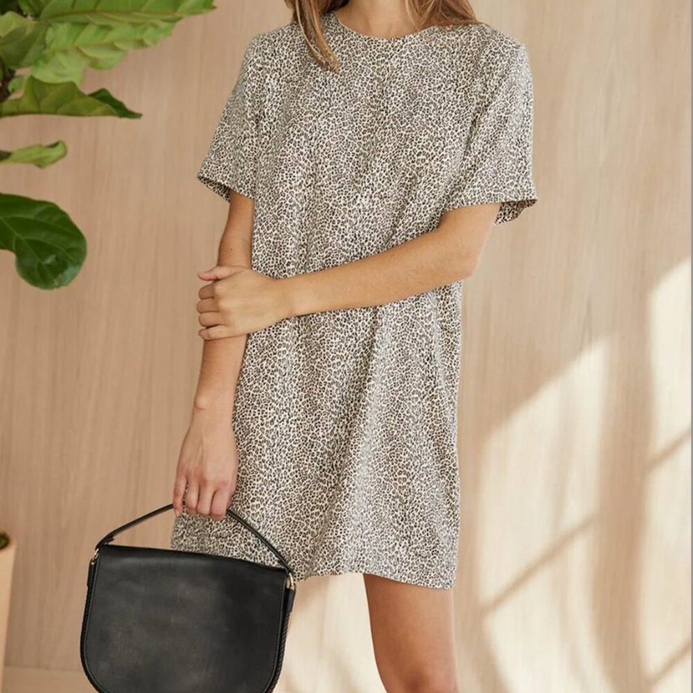 Jenni Kayne Leopard T-Shirt Dress - Size Small